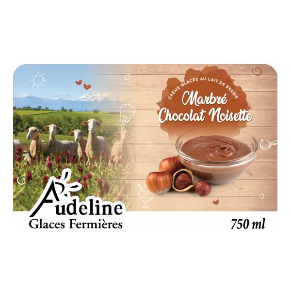 Crème glacée Marbré chocolat noisette