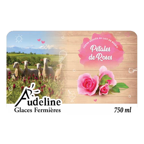 Crème glacée Pétales de roses