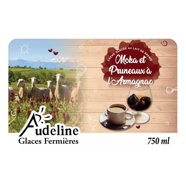 Crème glacée Moka et pruneaux à l’Armagnac