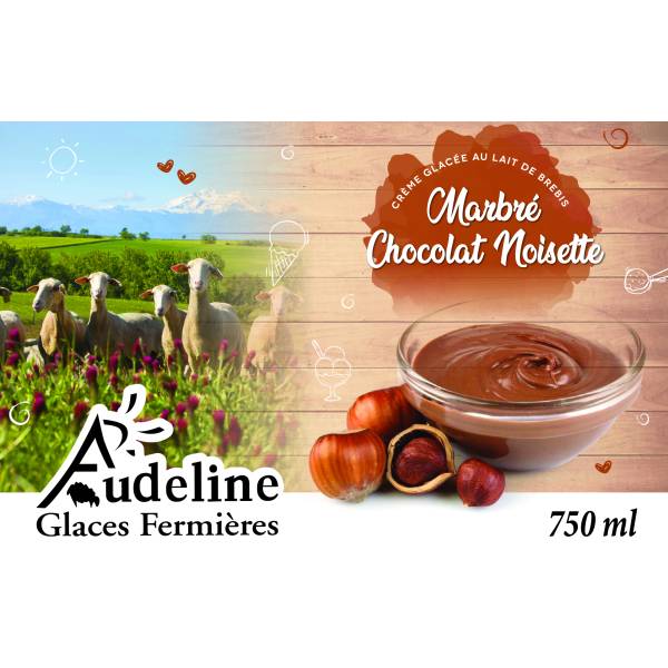 Crème glacée Marbré chocolat noisette